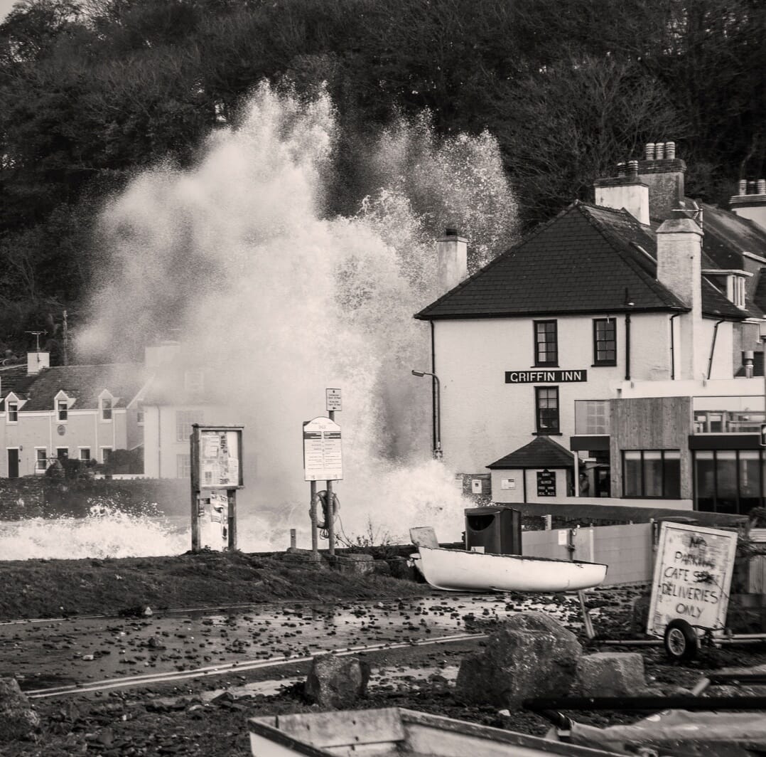 BIg Storm in Dale Pembrokeshire - The Griffin survived the big wave!