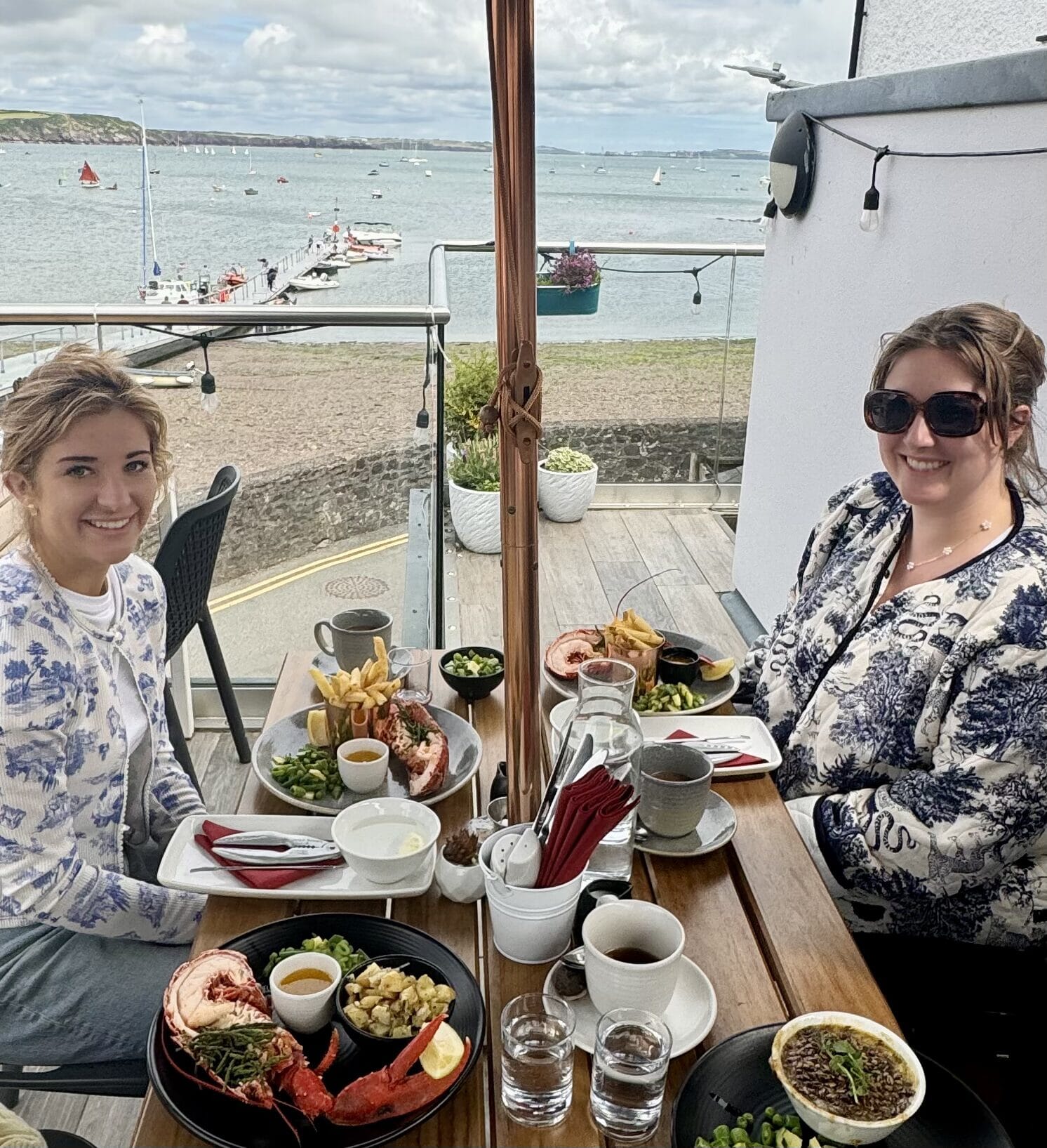 Fresh Dale Lobster on the roof terrace at The Griffin in Pembrokeshire with stunning sea views